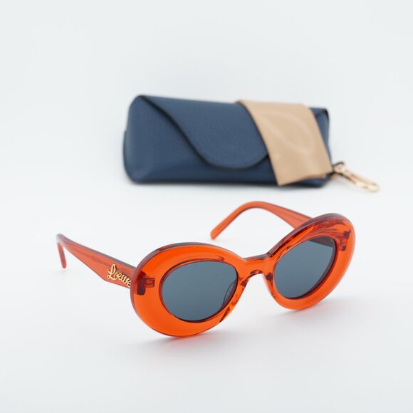 Loewe LW40112I 66V Butterfly Sunglasses – Shiny Transparent Red/Blue main image 6